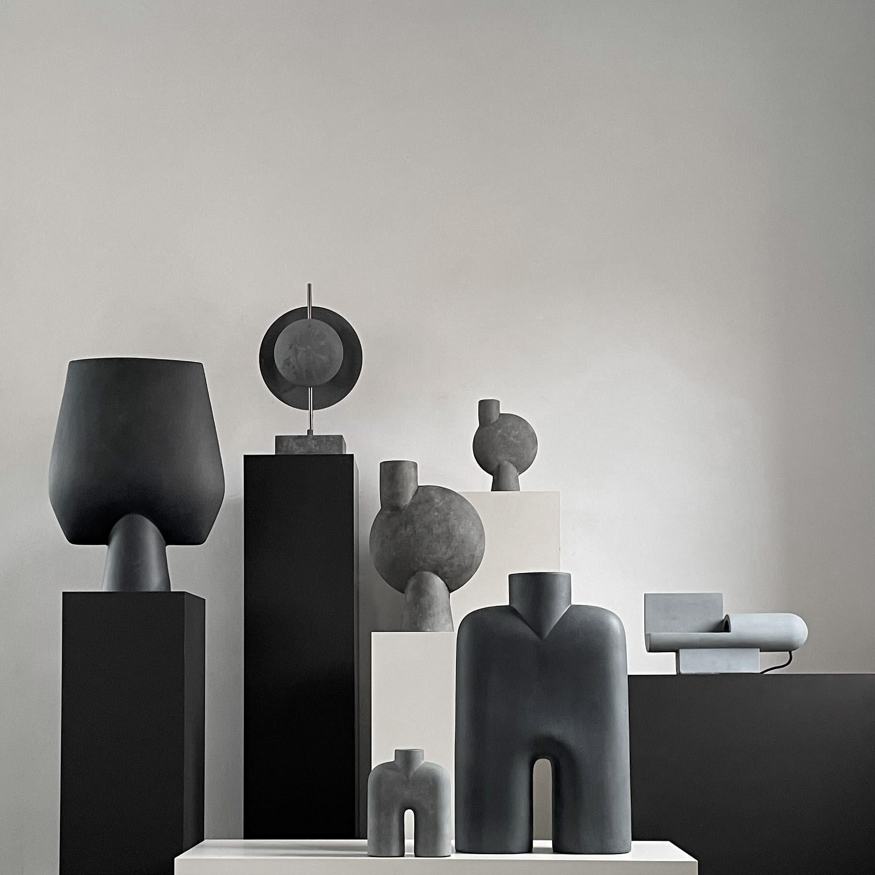 Danish Set of 4 Dark Grey Big Sphere Vases Bubl by 101 Copenhagen For Sale