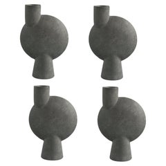 Ensemble de 4 grands vases sphériques gris foncé Bubl by 101 Copenhagen