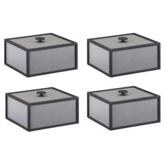 Juego de 4 cajas de 14 marcos gris oscuro by Lassen