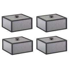 Set of 4 Dark Grey Frame 14 Box by Lassen