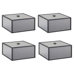 Ensemble de 4 boîtes à cadre gris foncé 20, par Lassen
