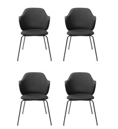 Set of 4 Dark Grey Jupiter Lassen Chairs by Lassen