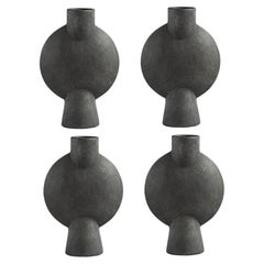 Set of 4 Dark Grey Mini Sphere Vase Bubl by 101 Copenhagen