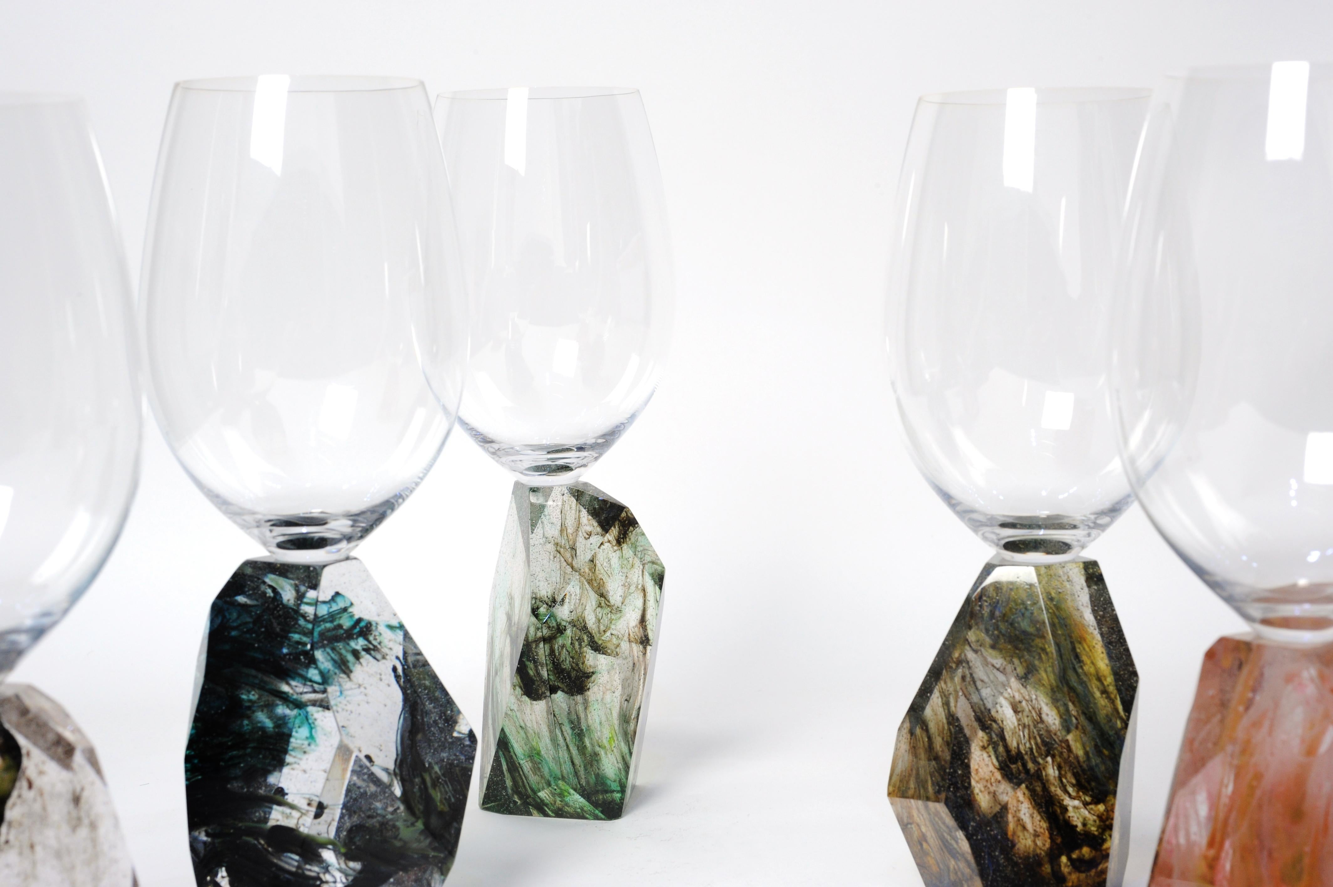 Set of 4 DAROK Wine Glasses by Orfeo Quagliata For Sale 1