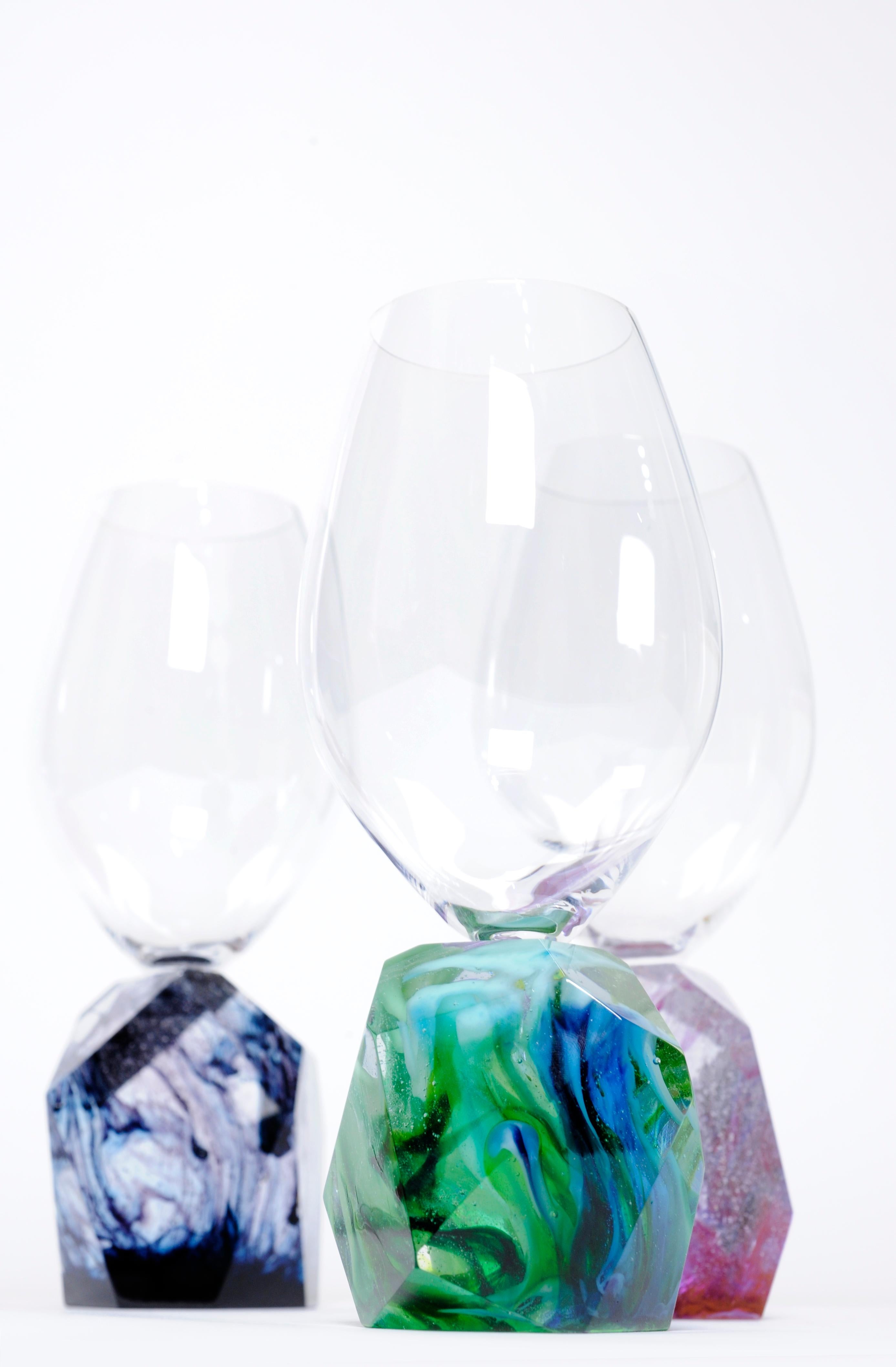 Modern Set of 4 DAROK Wine Glasses by Orfeo Quagliata For Sale
