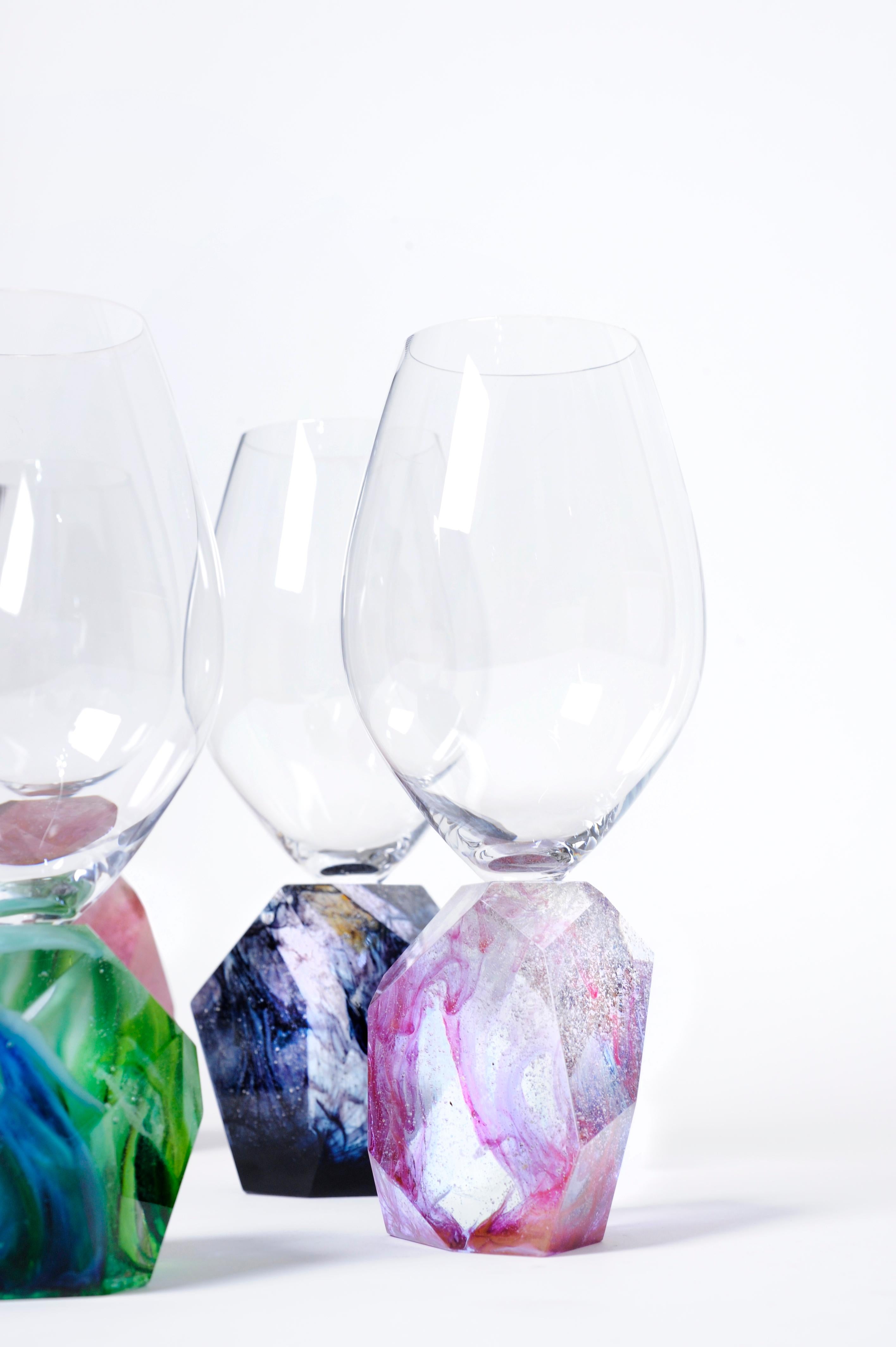 Mexican Set of 4 DAROK Wine Glasses by Orfeo Quagliata For Sale