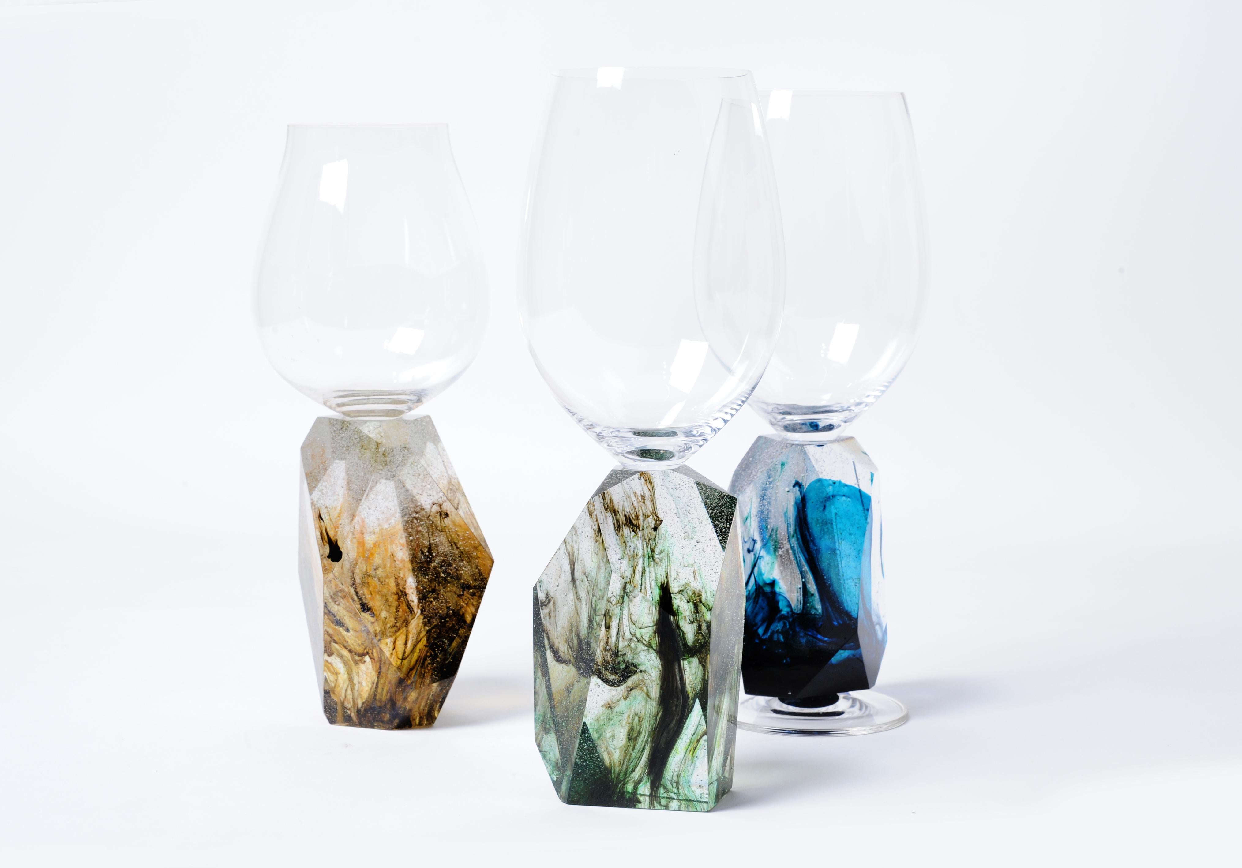 Set of 4 DAROK Wine Glasses by Orfeo Quagliata In New Condition For Sale In Naucalpan, Edo de Mex