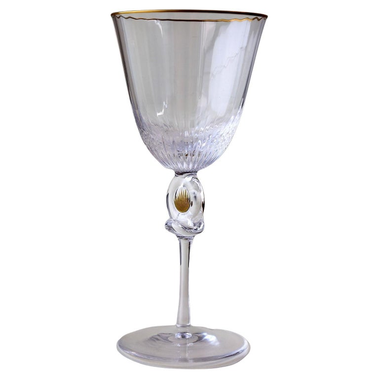 Set of 4 DAUM Crystal Wine Glasses For Sale at 1stDibs