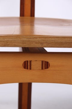 Set of 4 David Haig Dining Table Chairs Made of Beech Wood Model Vedder, 70s