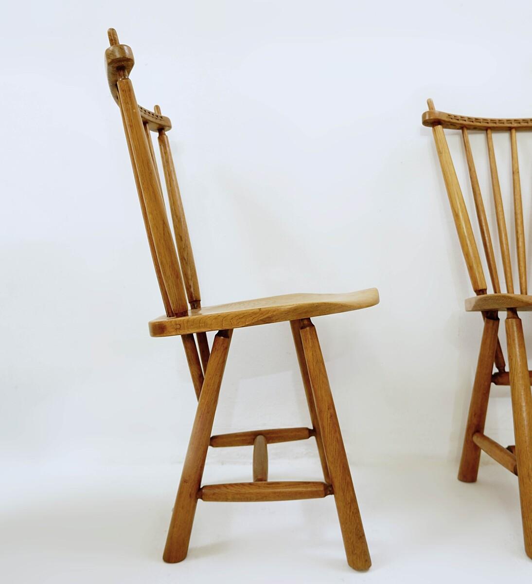 Wood Set of 4 De Ster Gelderland Chairs, Dutch, 1960s