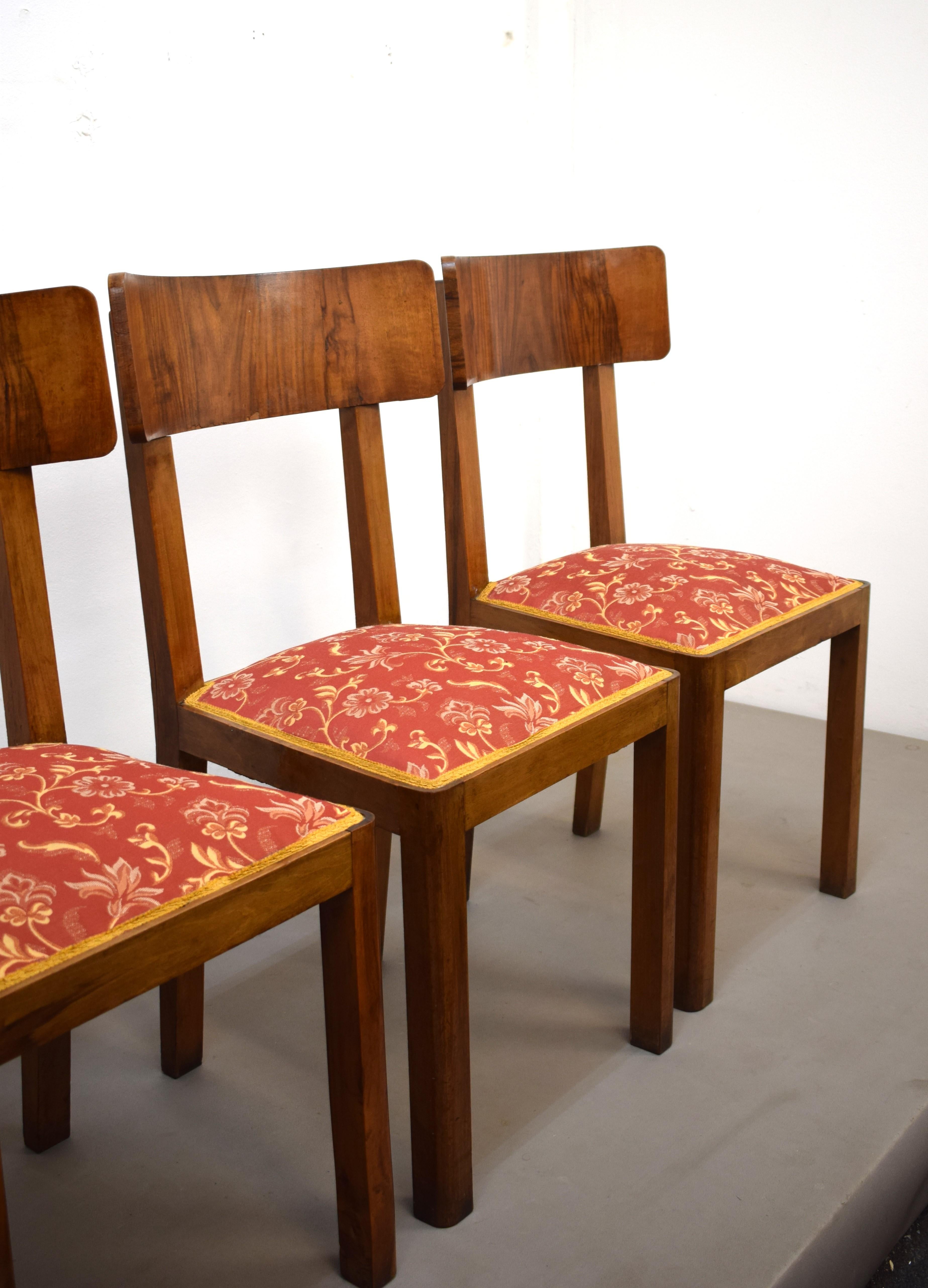 Set of 4 deco chairs, Italy, 1930s. In Good Condition For Sale In Palermo, PA