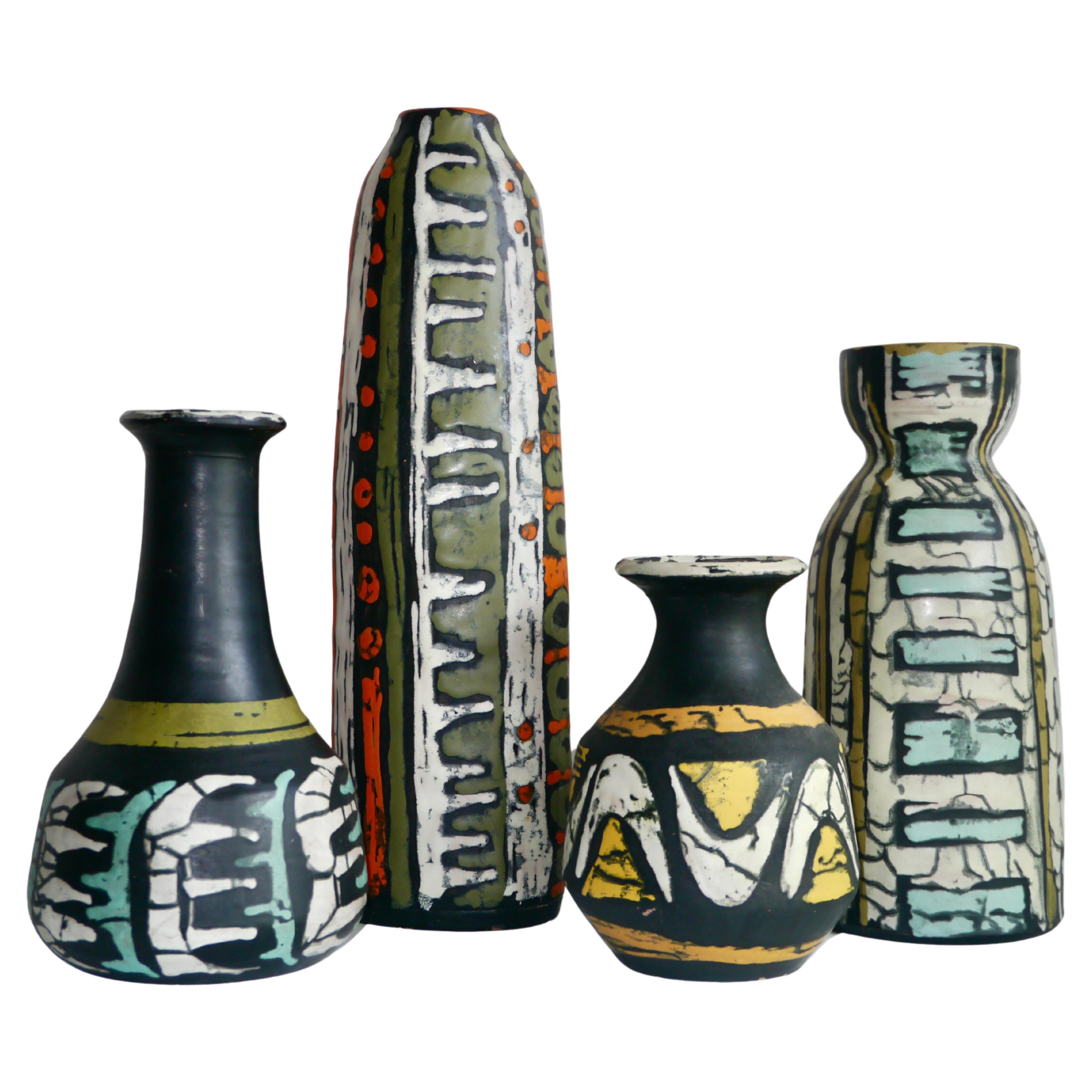 Set of 4 Decorative Ceramics, Livia Gorka, Hungary c. 1950 For Sale