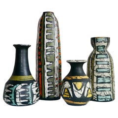 4er-Set dekorative Keramik, Livia Gorka, Ungarn, ca. 1950