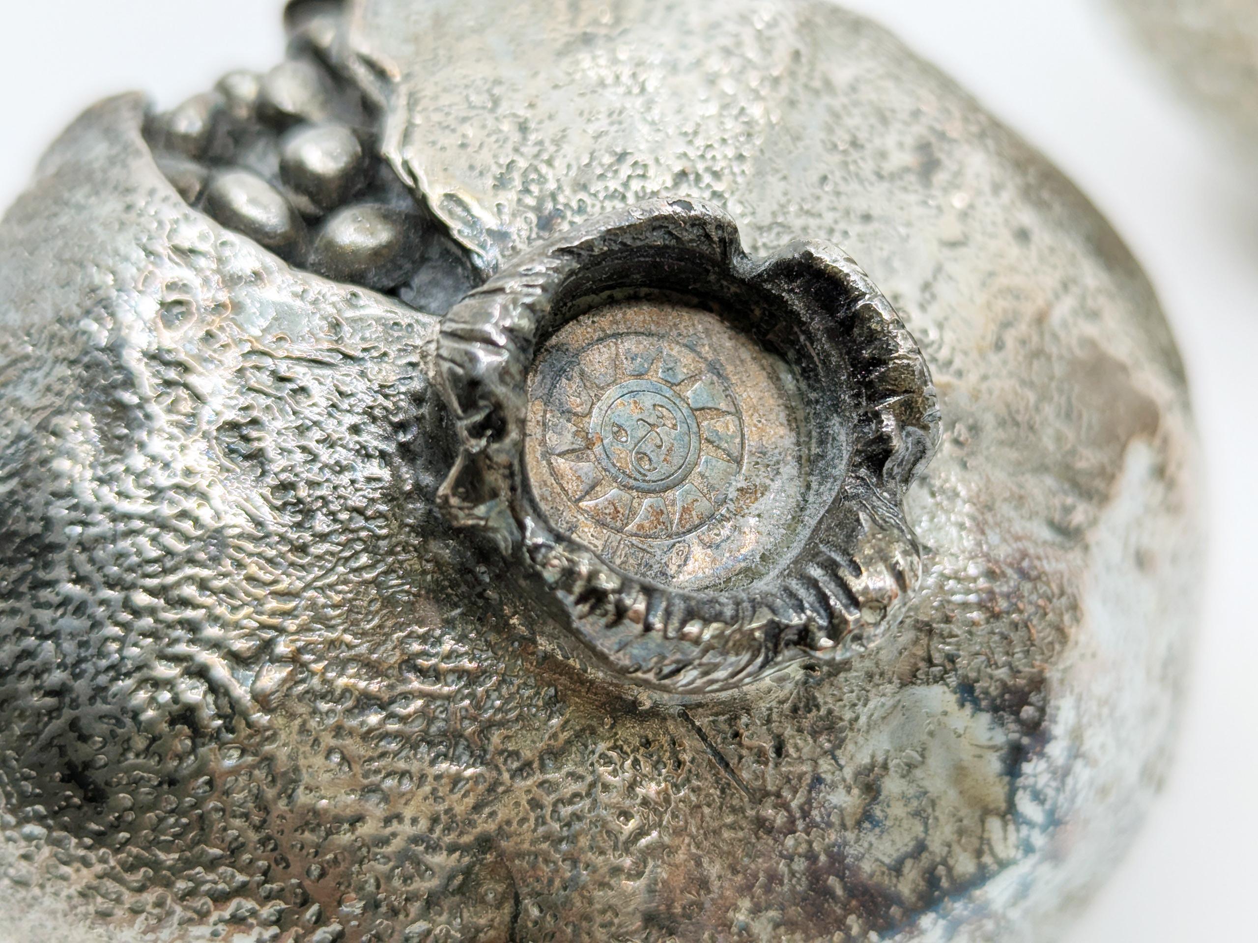 Set of 4 decorative silver plated fruits made by Marcello Giorgio, 1970s For Sale 3