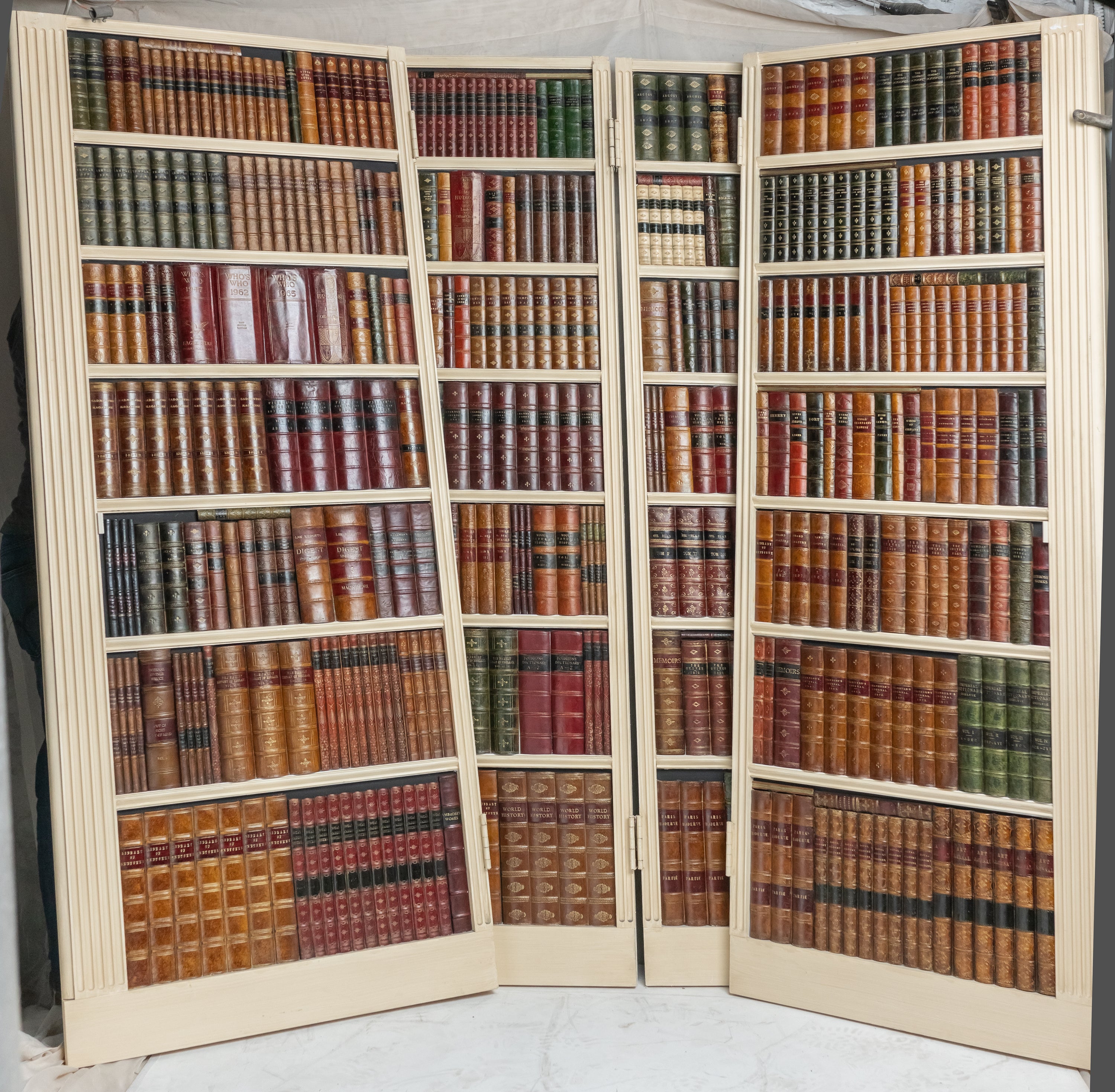 Set of 4 decorative faux book binding  /  door screen
with molded decorative books.