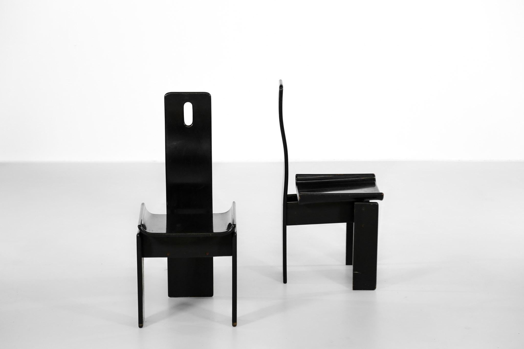 20th Century Set of 4 Design Chairs, Vico Magistretti Style