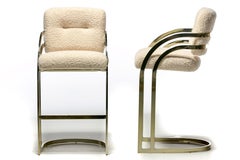 Satz von 4 Hockern aus Messing des Design Institute of America im Stil von Milo Baughman