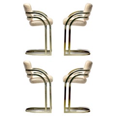 Set di 4 sgabelli in ottone del Design Institute of America nello stile di Milo Baughman