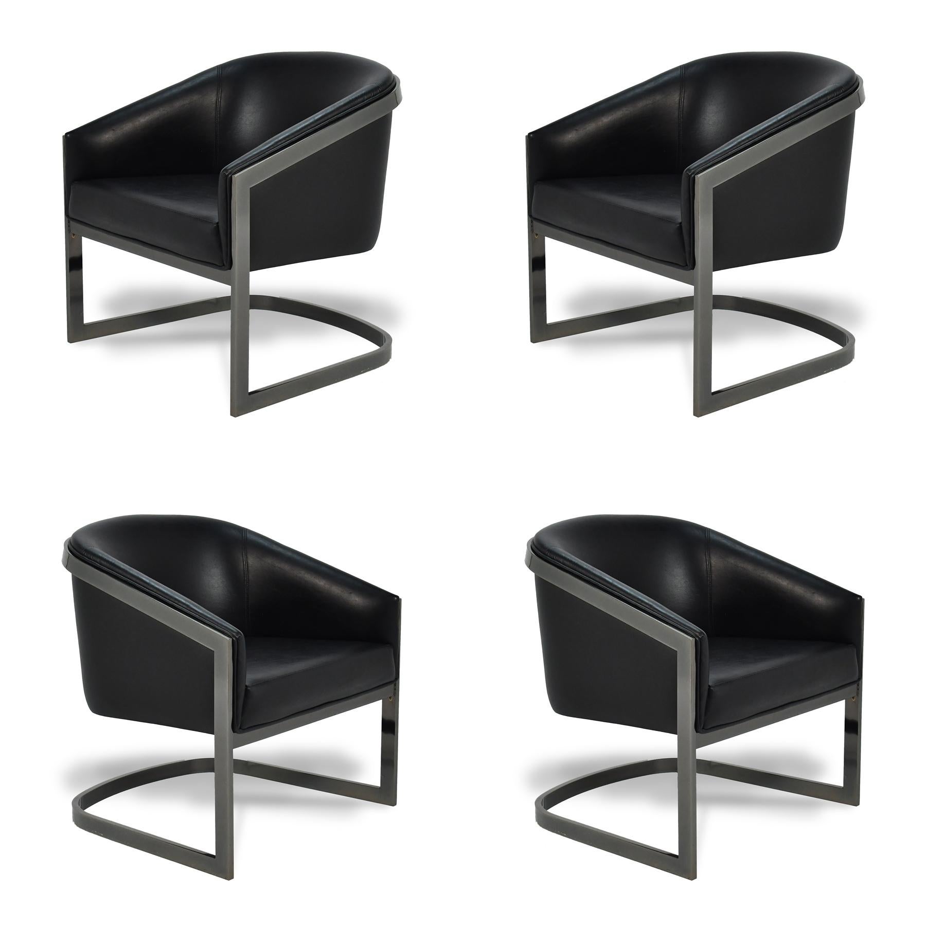 Set of 4 Design Institute America Barrel Back Chairs For Sale 1