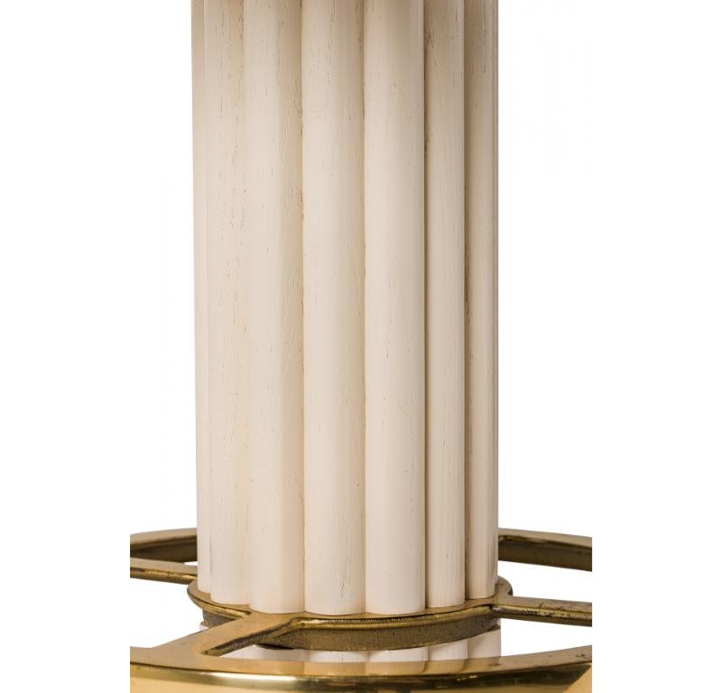 Set di 4 sgabelli da bar con base a colonna Designs for Leisure in finta pelle di serpente bianca in vendita 2