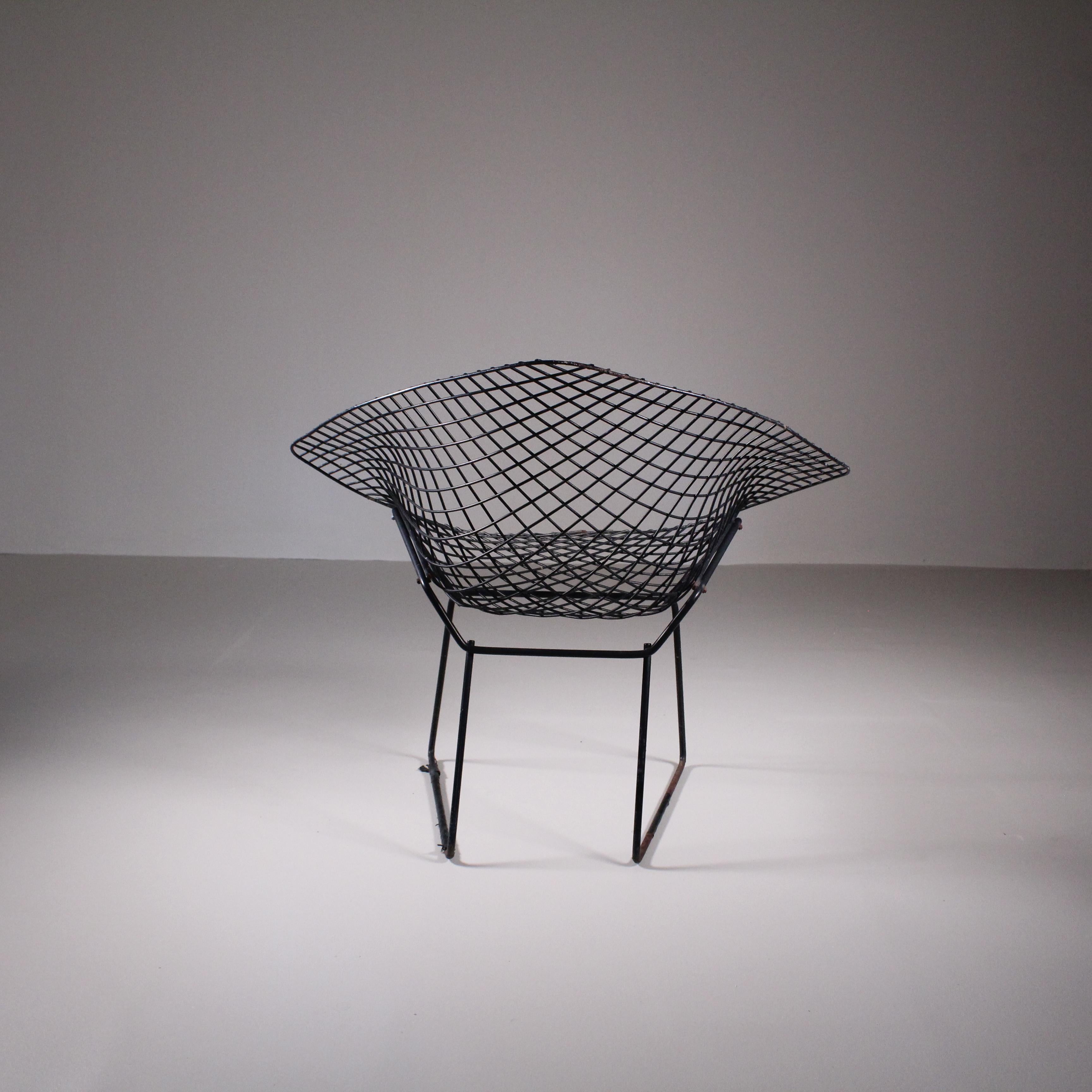 Moderne Ensemble de 4 chaises Diamond, Harry Bertoia, Knoll International en vente