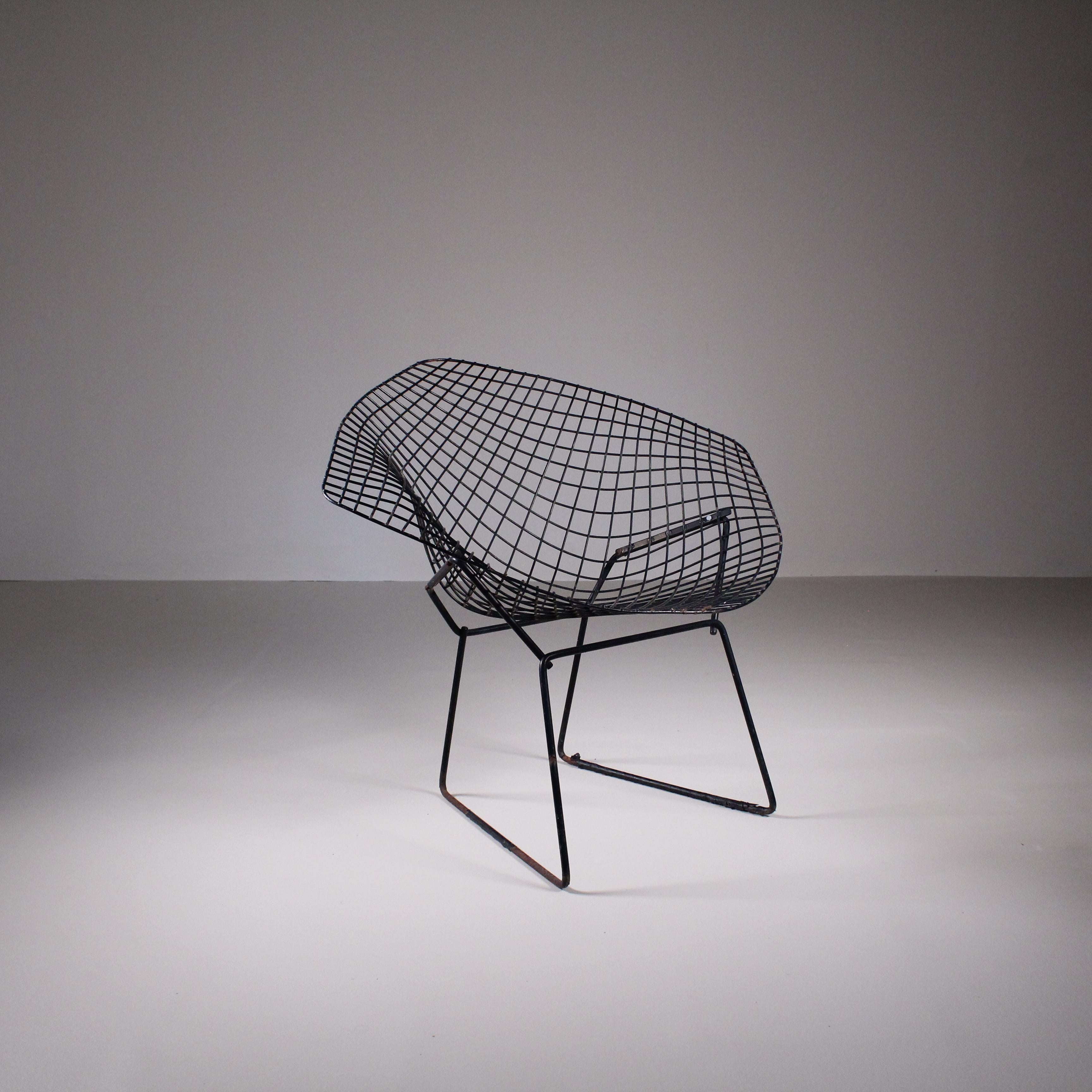 Mid-20th Century Set of 4 Diamond chairs, Harry Bertoia, Knoll International For Sale