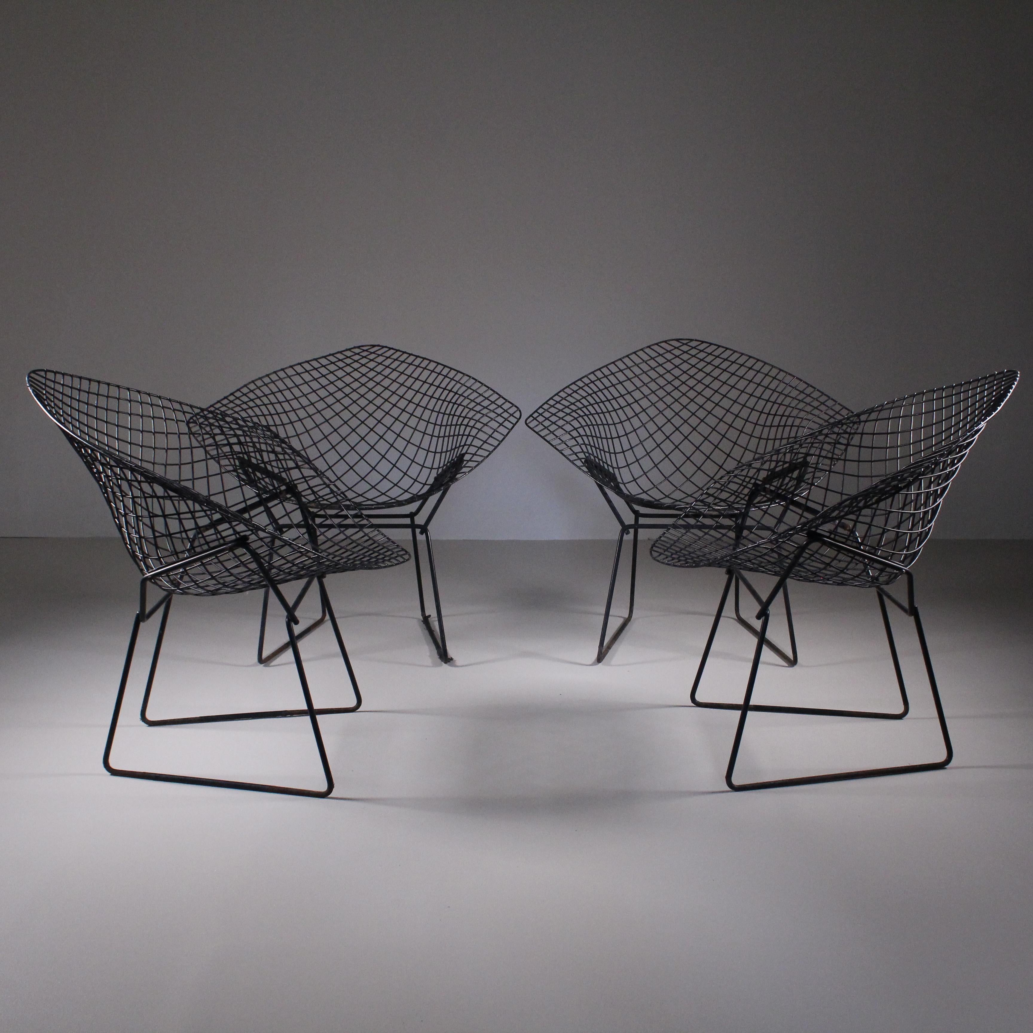 Set of 4 Diamond chairs, Harry Bertoia, Knoll International For Sale 1