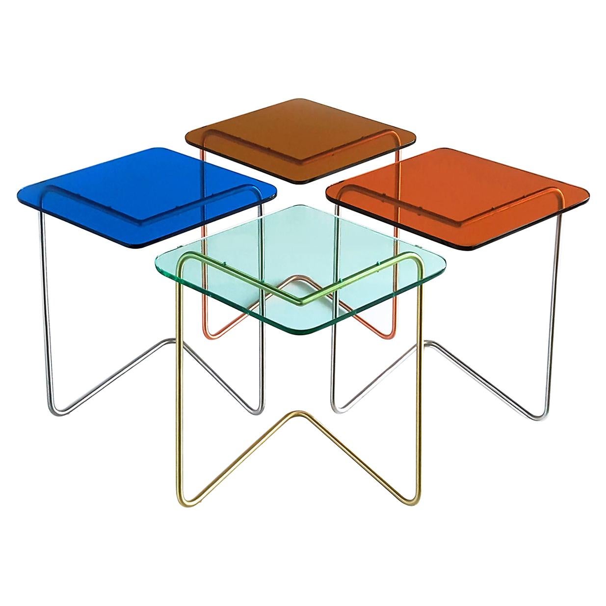 Set of 4 Diamond Side Table by Rita Kettaneh For Sale
