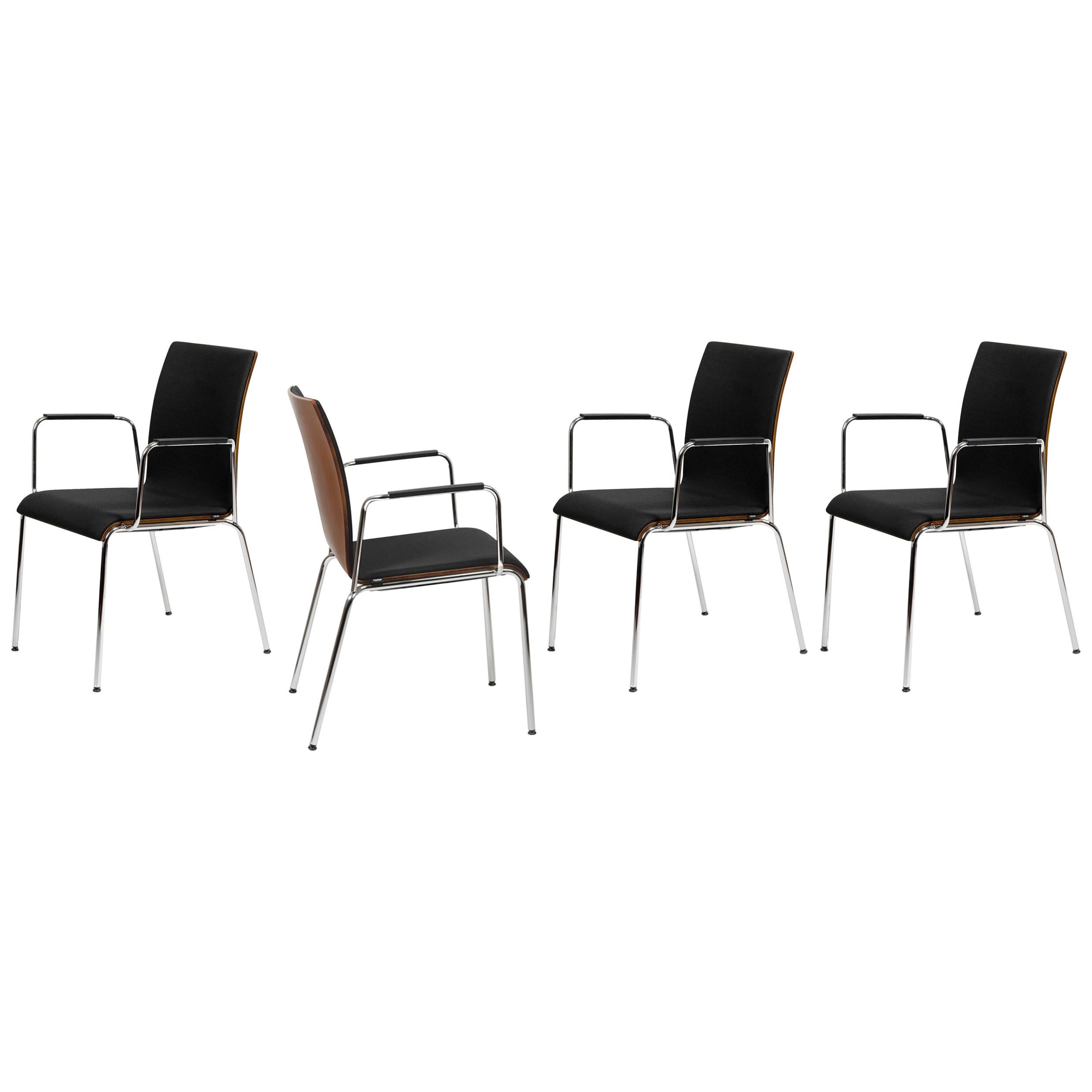 Set of 4 Natural Rey Chairs by Dietiker, a Swiss Icon Since 1971 For