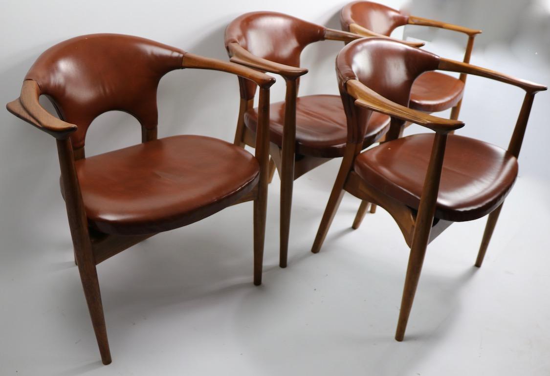 Set of 4 Dining Armchairs Attributed to Gunlocke 13