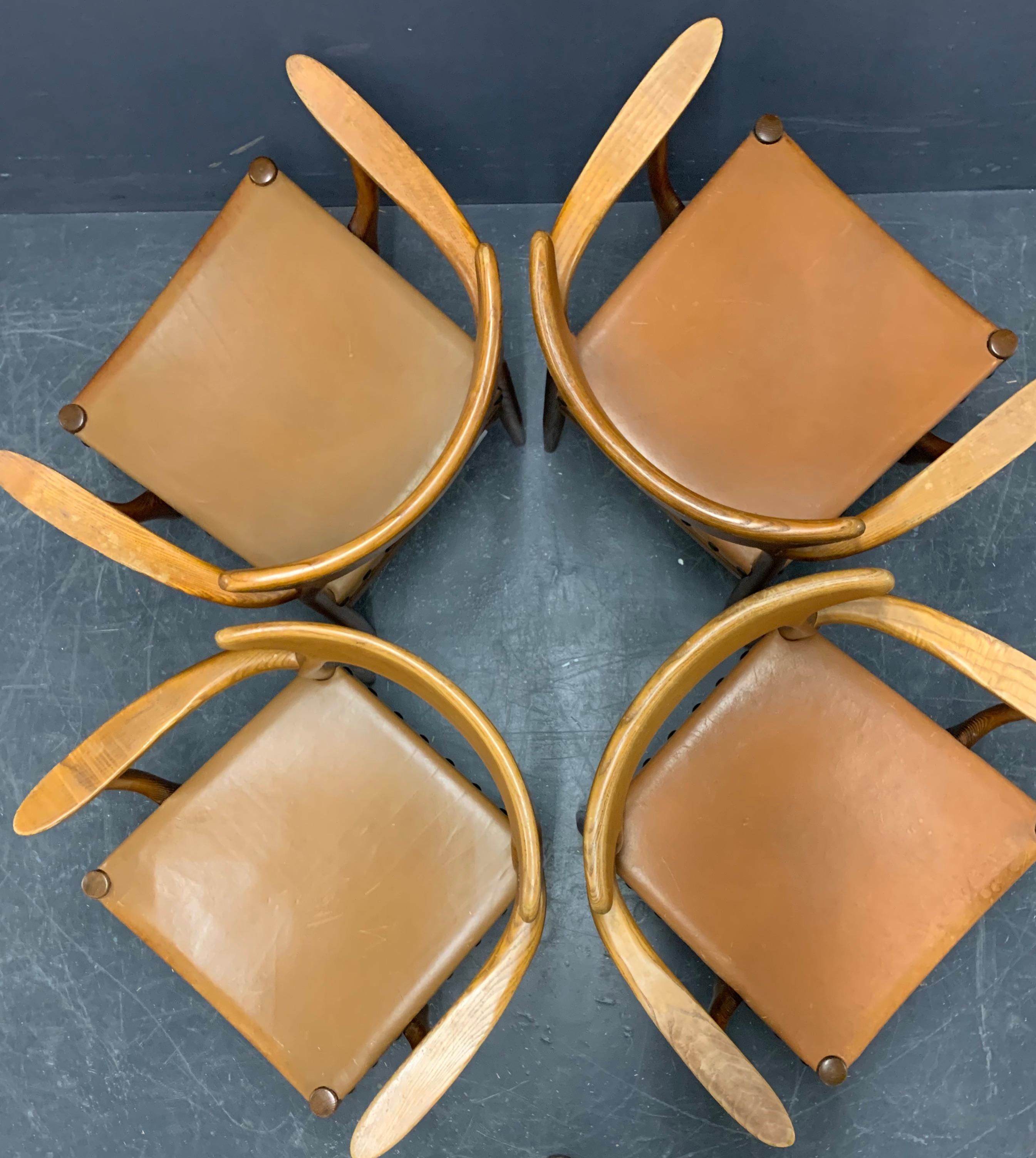 Set of 4 Dining Armchairs from France 2