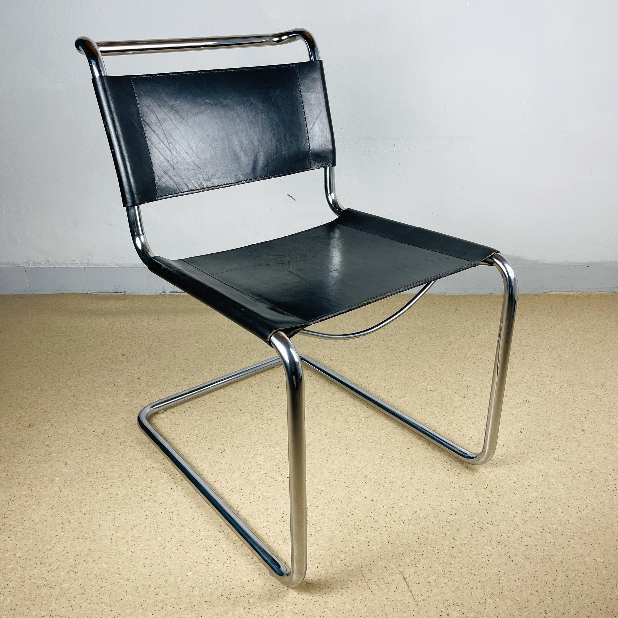 Set of 4 Dining Chairs B33 Design by Marcel Breuer, Italy 2