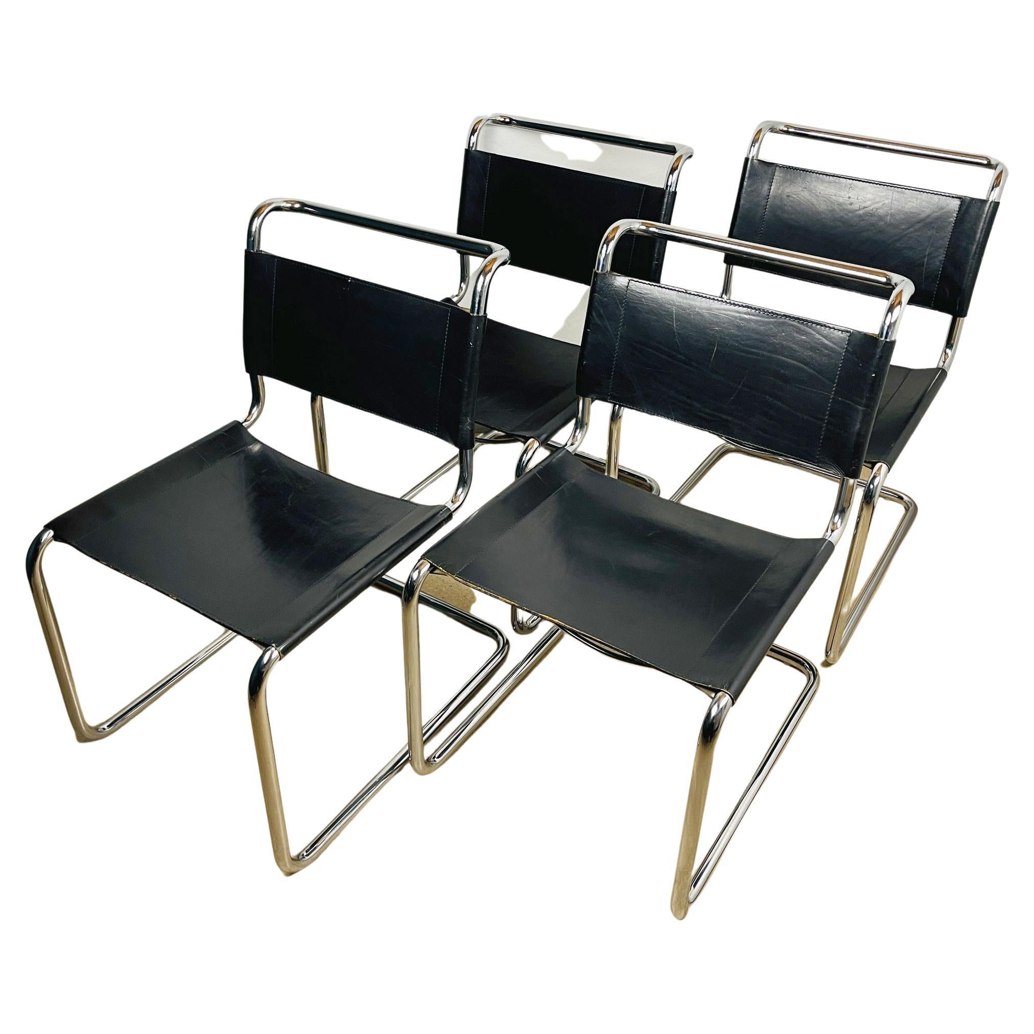 Set of 4 Dining Chairs B33 Design by Marcel Breuer, Italy
