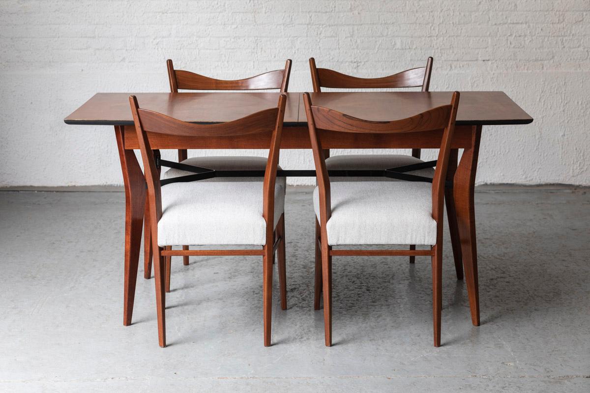Set of 4 Dining Chairs, Belgian design, 1950s For Sale 9