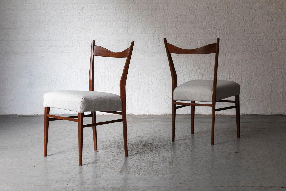 Scandinavian Modern Set of 4 Dining Chairs, Belgian design, 1950s