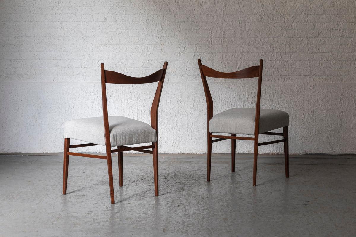 Mid-20th Century Set of 4 Dining Chairs, Belgian design, 1950s
