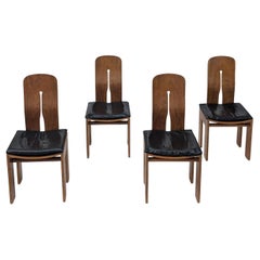 Set of 4 Dining Chairs by Carlo Scarpa for Bernini, 70s