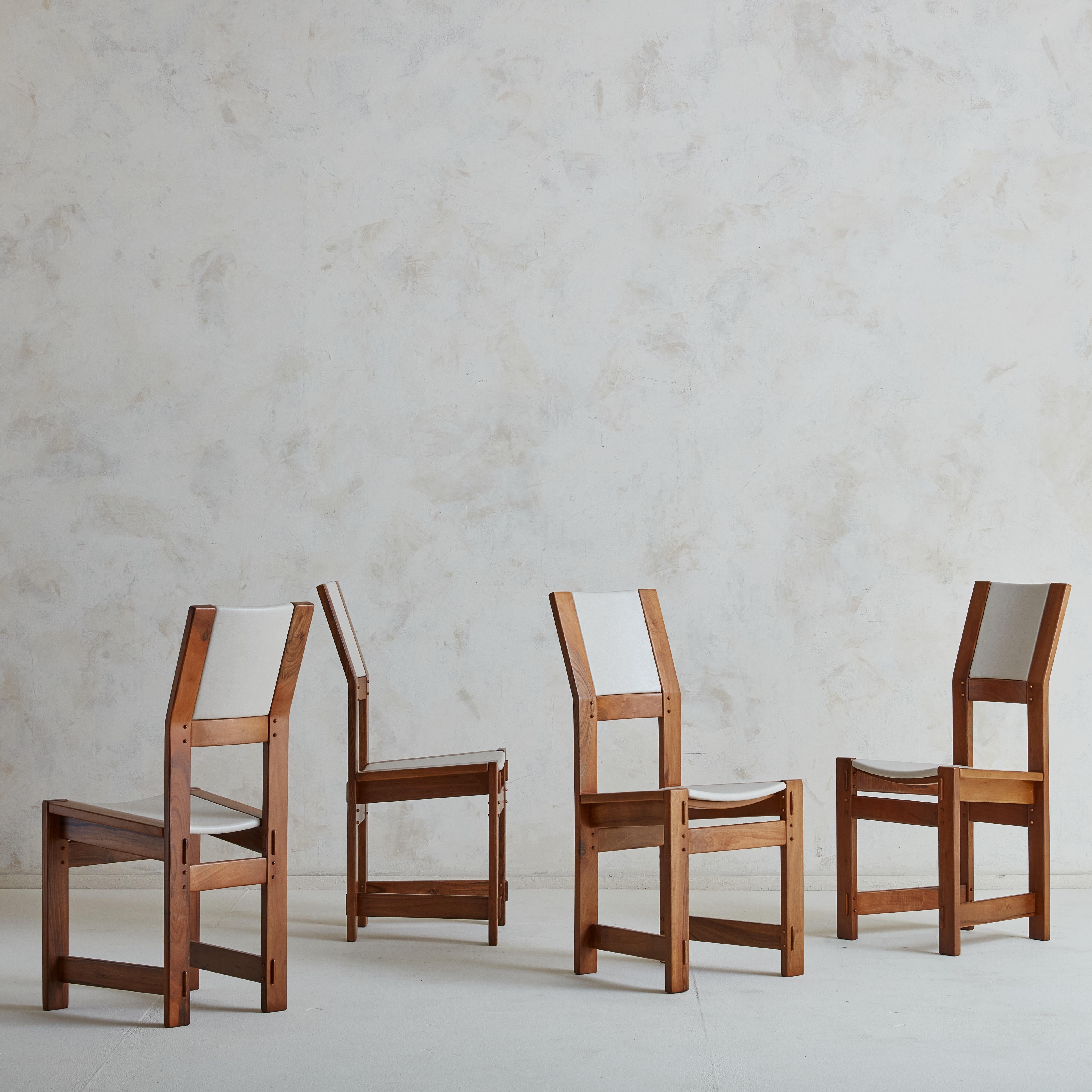 Mid-Century Modern Set of 4 Dining Chairs by Giuseppi Rivadossi for Officina Rivadossi, Italy 1980s For Sale