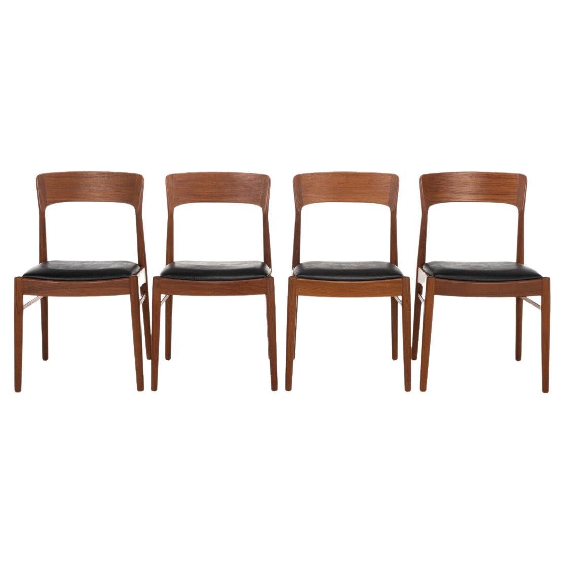 Set of 4 Dining Chairs by Henning Kjaernulf for Ks Mobler, Denmark, 1960s