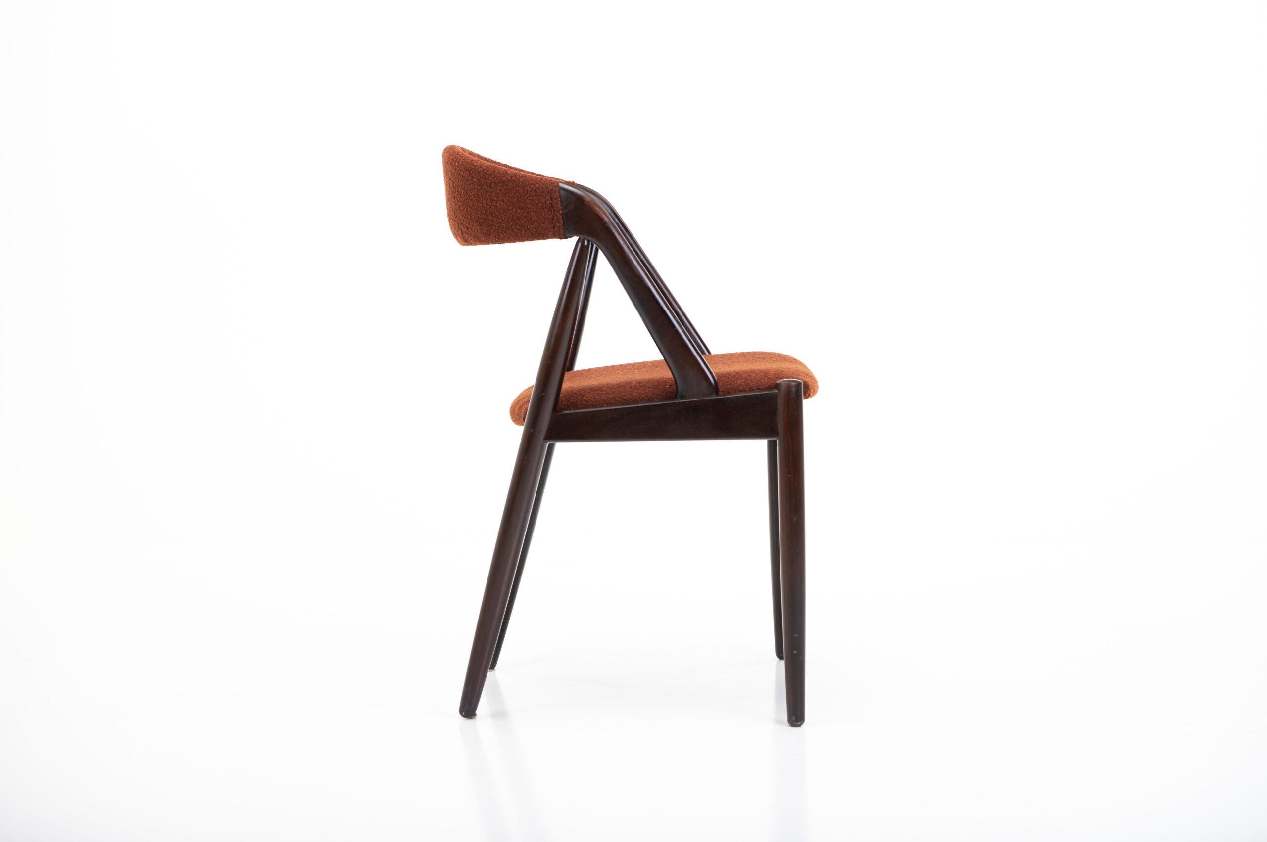 Fabric Set of 4 Dining Chairs by Kai Kristiansen for Schou Andersen Møbelfabrik
