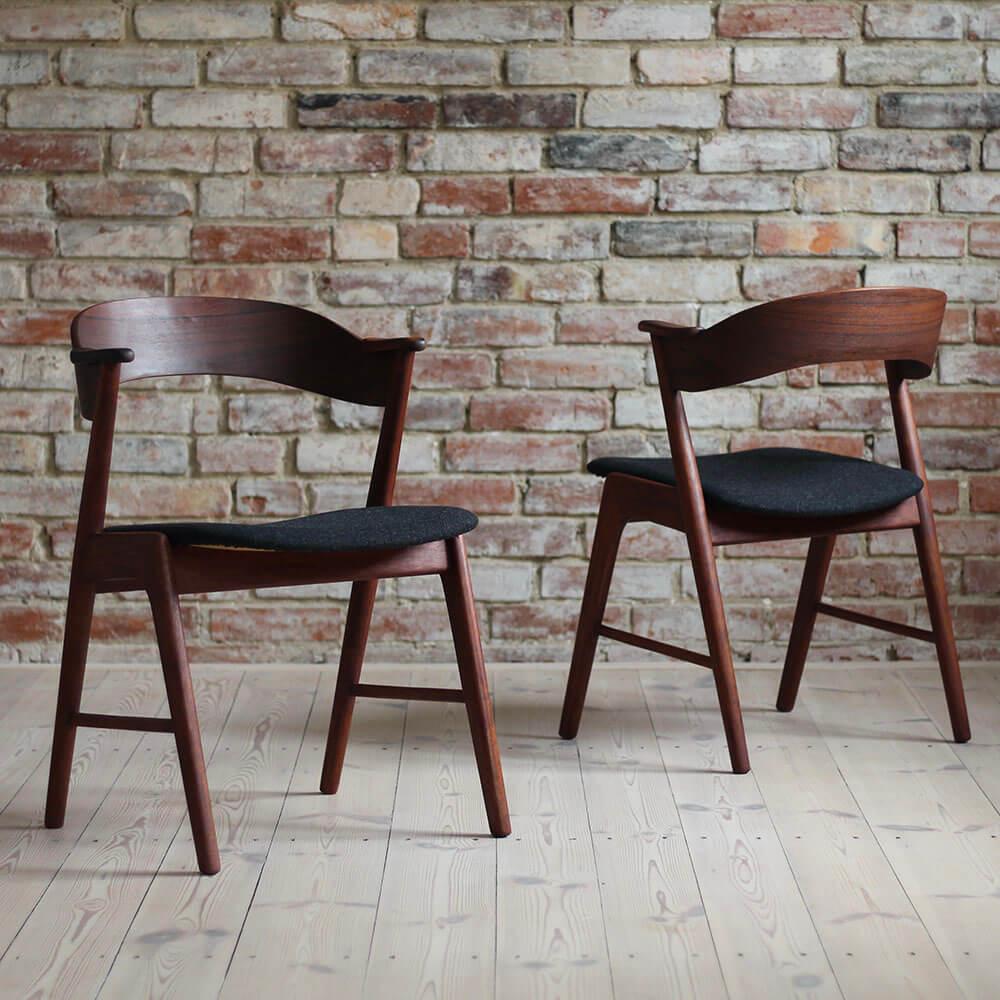 Set of 4 Dining Chairs in Kai Kristiansen Style, 1960s, Fully Renovated In Good Condition In Wrocław, Poland