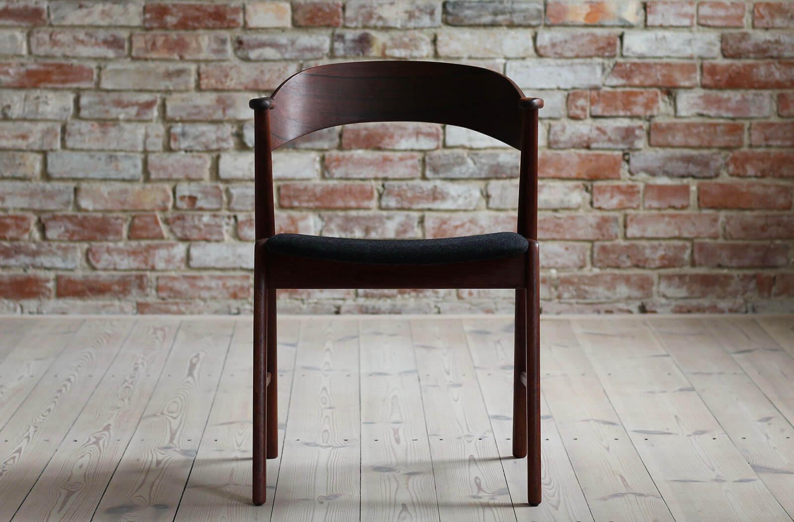 Bentwood Set of 4 Dining Chairs in Kai Kristiansen Style, 1960s, Fully Renovated