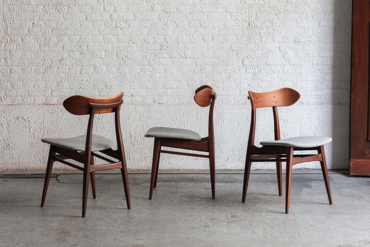 Mid-Century Modern Louis Van Teeffelen Set of 4 Dining Chairs, Model Kastrup, the Netherlands, 60s