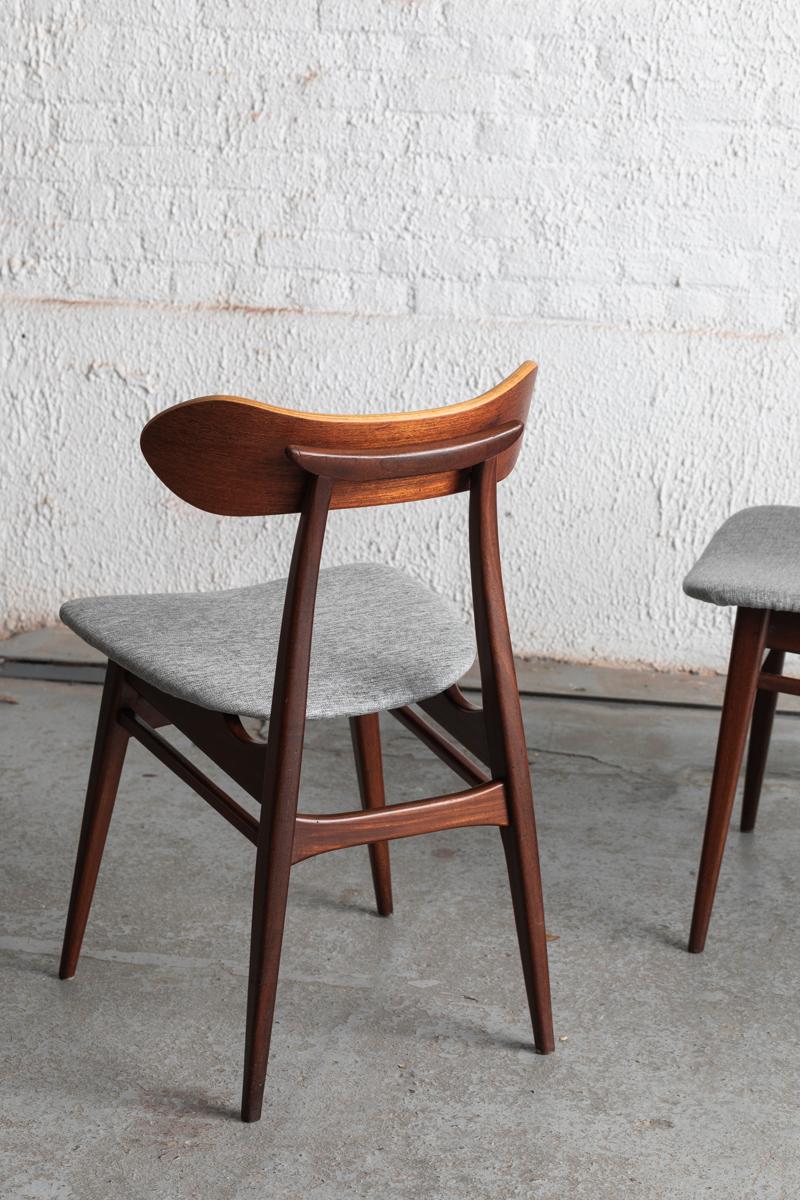 Louis Van Teeffelen Set of 4 Dining Chairs, Model Kastrup, the Netherlands, 60s In Good Condition In Antwerpen, BE