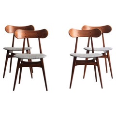 Ensemble de 4 chaises de salle à manger Louis Van Teeffelen, modèle Kastrup, Pays-Bas, années 60