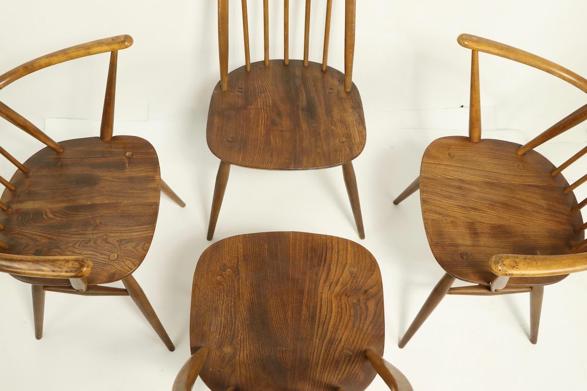 Set of 4 Dining Chairs by Lucien Ercolani for Ercol, England 3