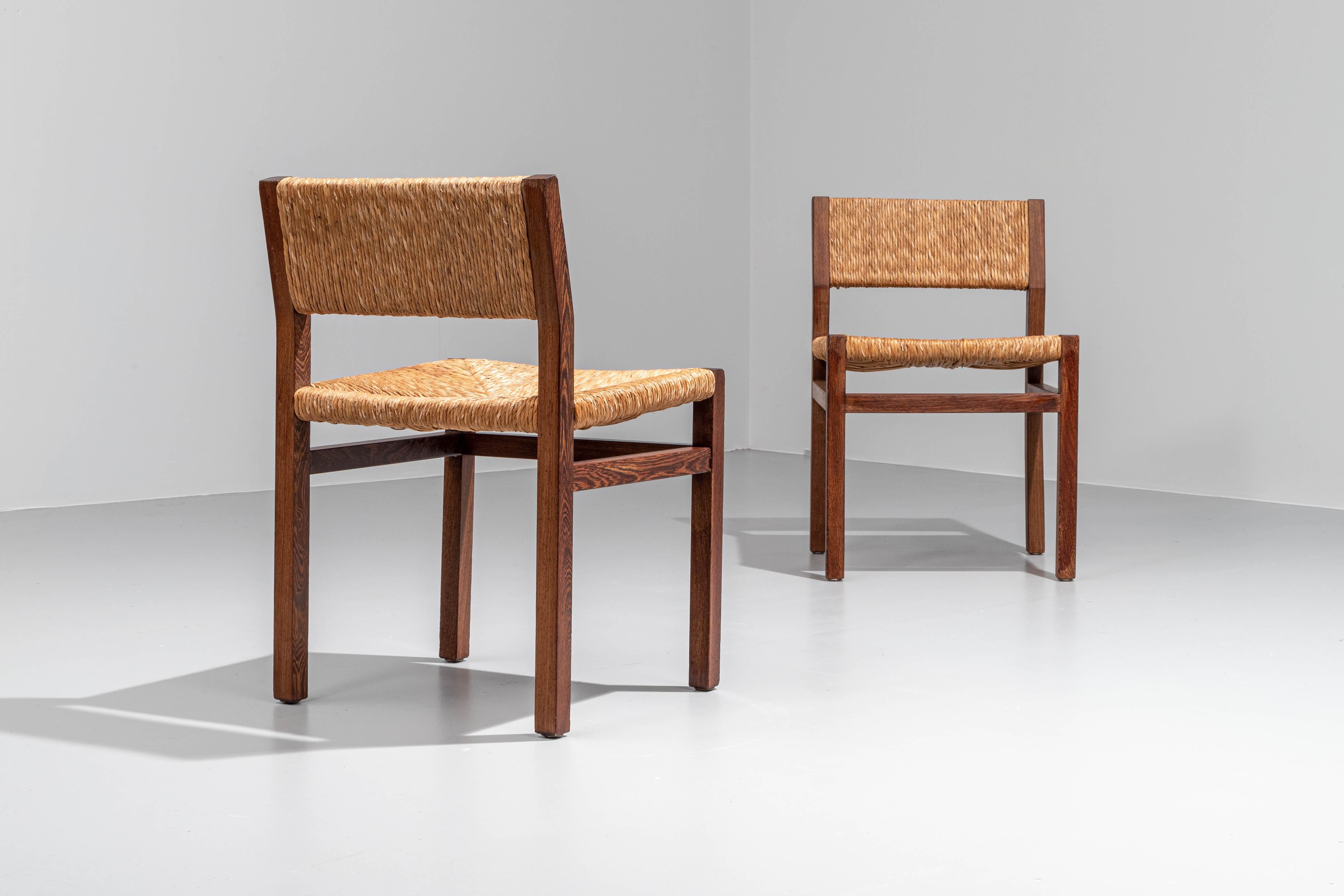 Dutch Set of 4 Dining Chairs by Martin Visser for 'T Spectrum in Wengé Hardwood, 1967