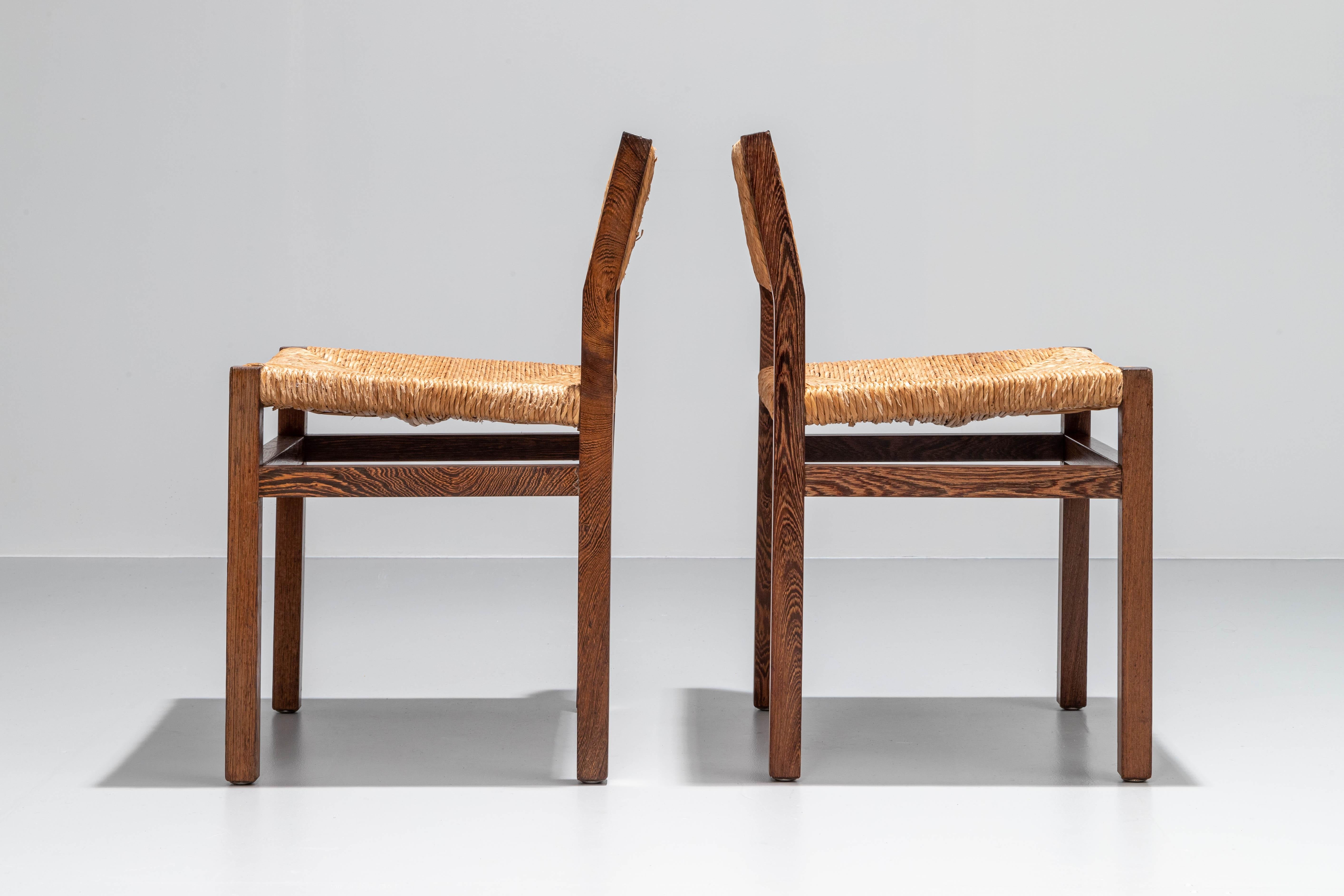 Set of 4 Dining Chairs by Martin Visser for 'T Spectrum in Wengé Hardwood, 1967 In Good Condition In Amsterdam, NL
