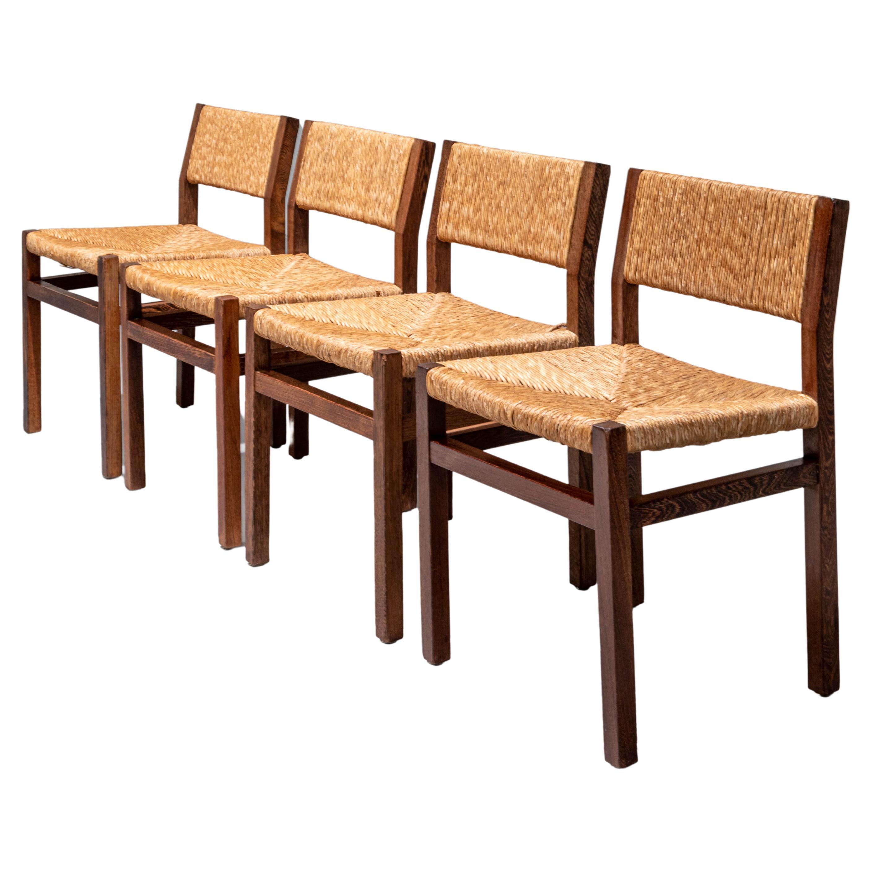 Set of 4 Dining Chairs by Martin Visser for 'T Spectrum in Wengé Hardwood, 1967