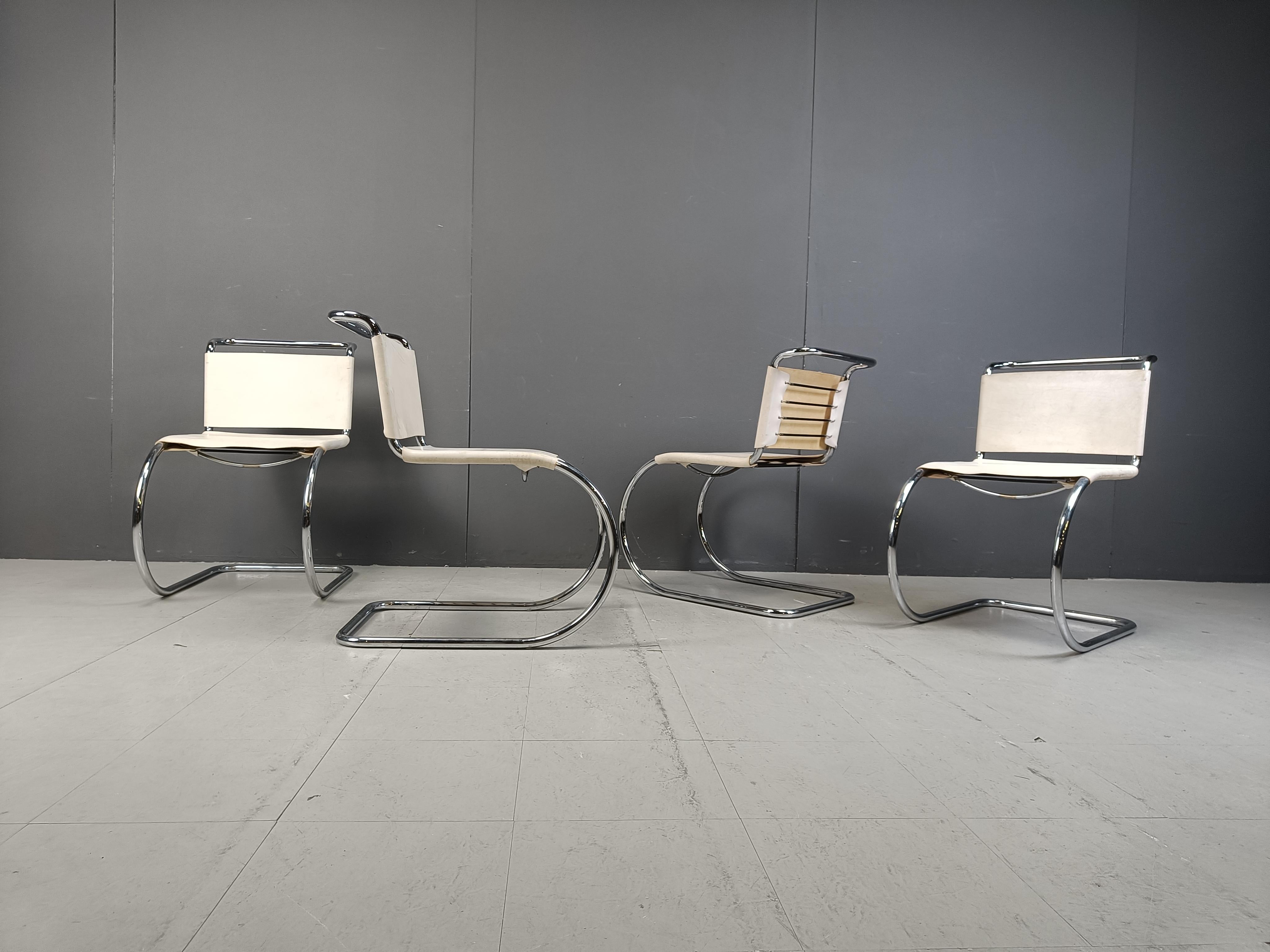 Set of 4 dining chairs by Mies van der Rohe for Knoll International, 1970s 3